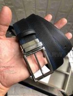 AAA Prada Adjustable Black And Blue Leather Belt - SS Buckle